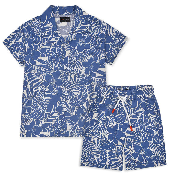 Boys Blue Printed Co-ord Set