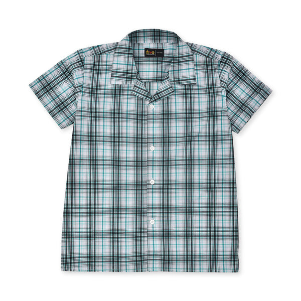 Oversized Cuban Collar Checkered Shirt