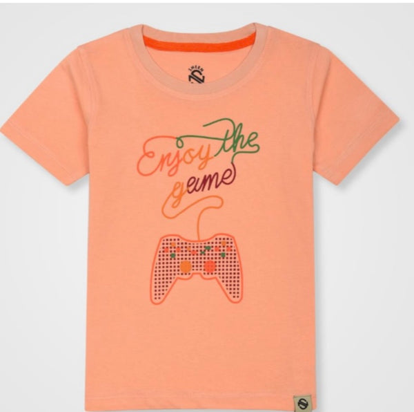 Boys Peach Enjoy The Game T-Shirt