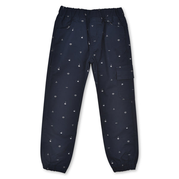 Boys Navy Woven Pull-On Trouser