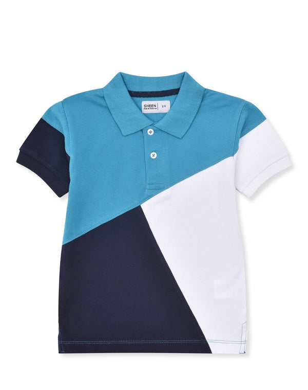 Boys Colour Block Polo Shirt