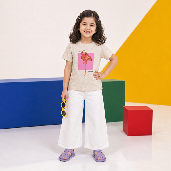 Girls Hi Duck Print T-Shirt
