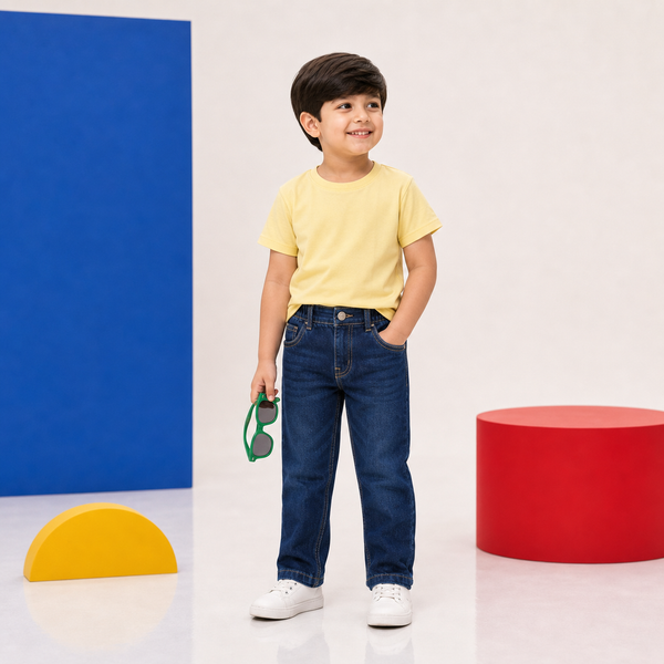Boys Dark Blue Regular Jeans
