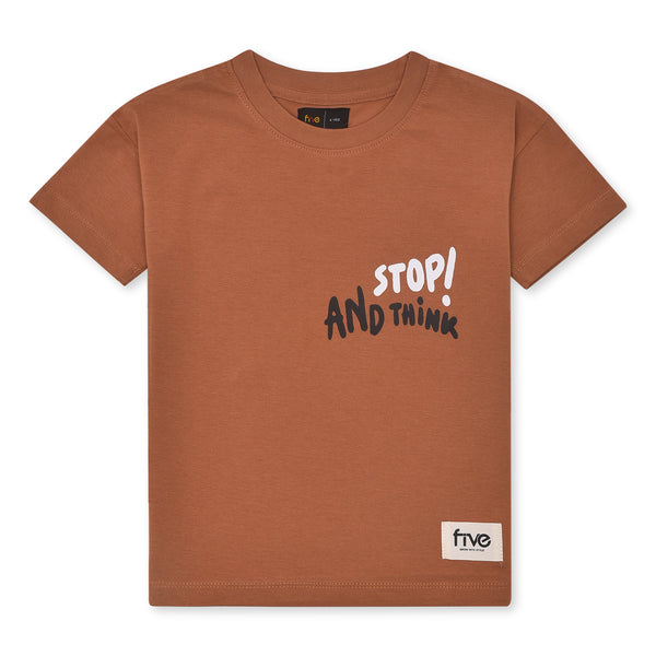 Boys Camel Drop Shoulder T-Shirt