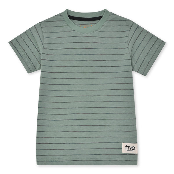 Boys Green Yarn Dyed T-Shirt