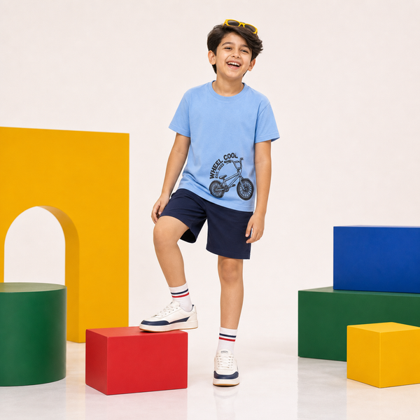 Boys Sky Blue Cycle T-Shirt