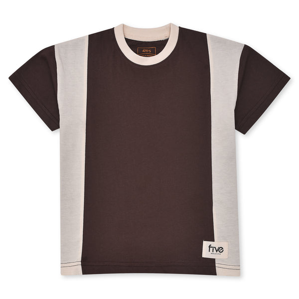 Brown With OFF-White Panel T-Shirt