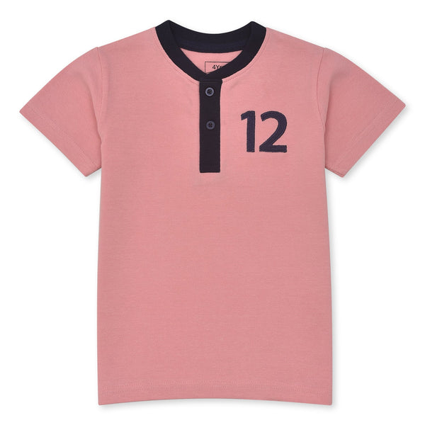 Pink Henley T-Shirt