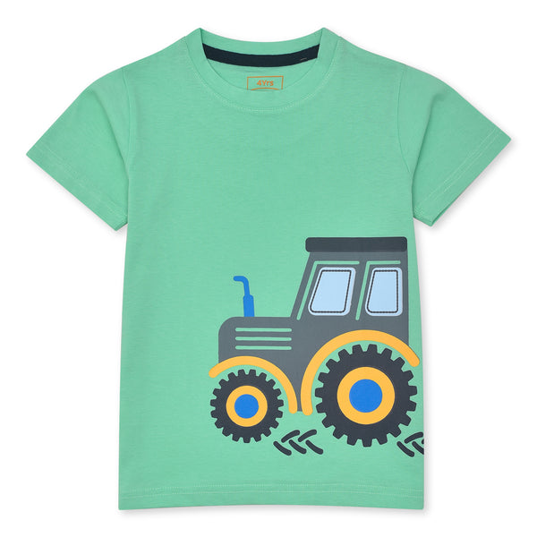 Boys Parrot Tractor Print T-Shirt