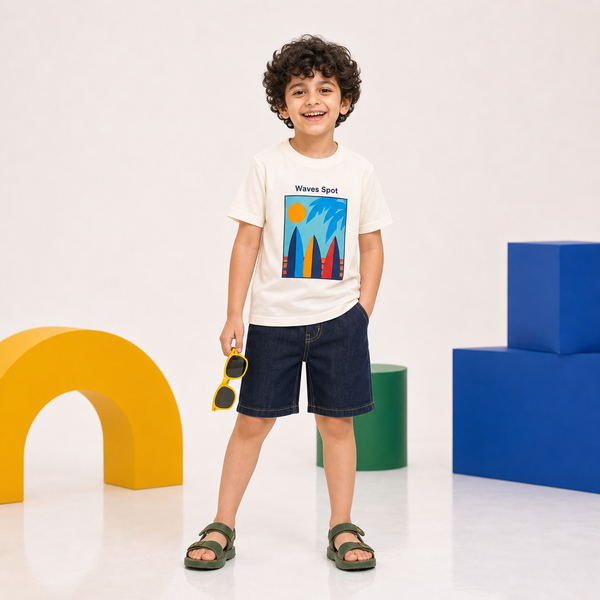 Boys Ivory Waves T-Shirt