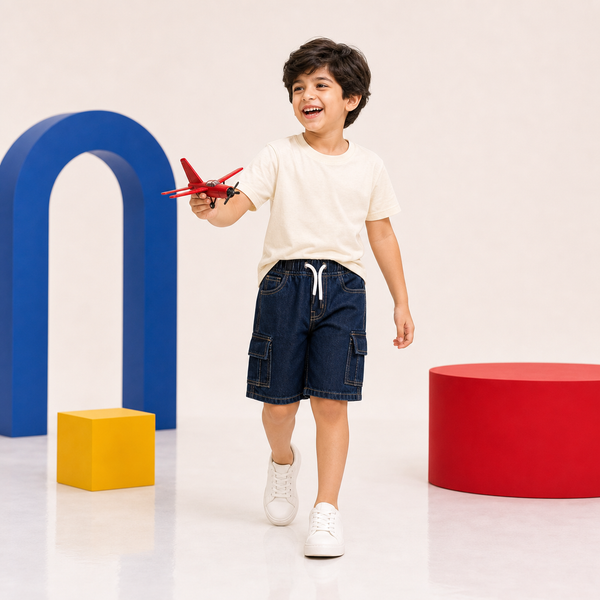 Boys Dark Blue Cargo Shorts