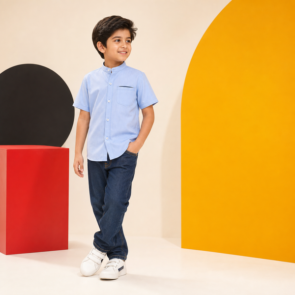 Boys Sky Blue Casual Shirt