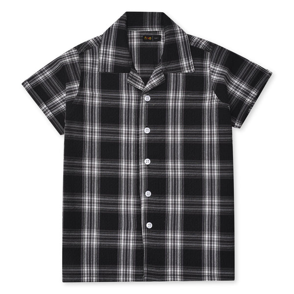 Check Casual Shirt with Cuban Collar
