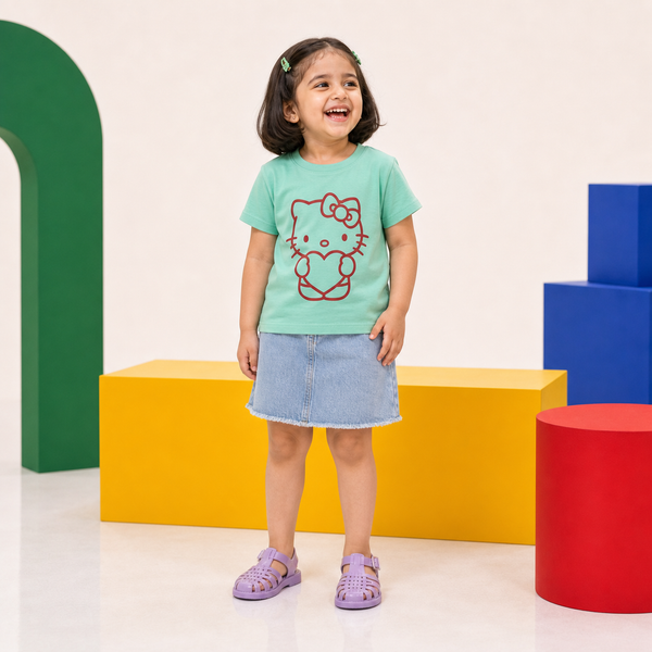 Girls Parrot Kitty T-Shirt