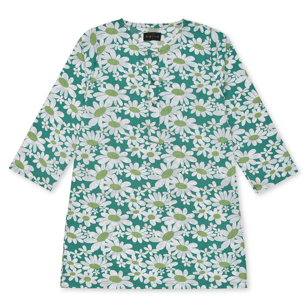 Girls Dark Green Woven Co-ord Set