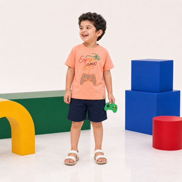 Boys Peach Enjoy The Game T-Shirt
